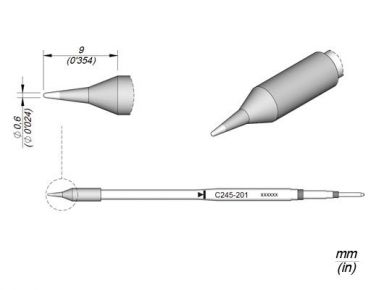 Cartridge Conical dia. � 0.6 L T245 Soldering Tip