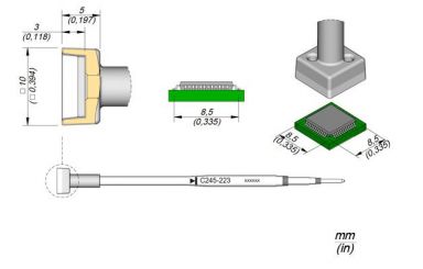 Cartridge QFP 8.5 x 8.5 T245 Soldering Tip