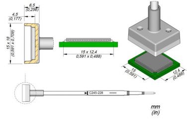 Cartridge QFP 12.4 x 15.0 T245 Soldering Tip