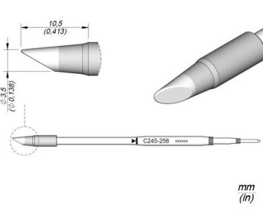 Cartridge Bevel dia. � 3.5 HT L T245 Soldering Tip