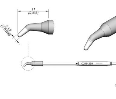 Cartridge Bent dia. � 1.5 T245 Soldering Tip
