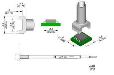 Cartridge Tunnel 6.5 x 6.0 T245 Soldering Tip