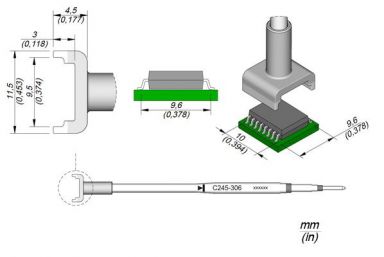 Cartridge Tunnel 9.6 x 10.0 T245 Soldering Tip