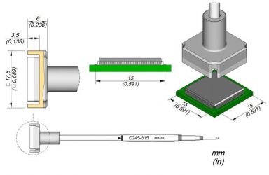 Cartridge QFP 15.0 x 15.0 T245 Soldering Tip
