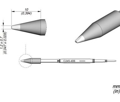 Cartridge Chisel 1.2 x 0.7 HT T245 Soldering Tip