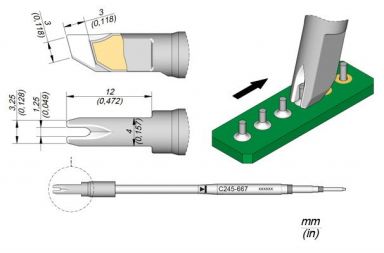 Cartridge Drag 1.25 S1 L T245 Soldering Tip