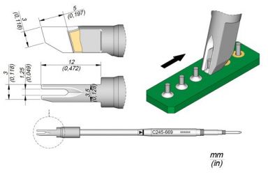 Cartridge Drag 1.25 S2 L T245 Soldering Tip