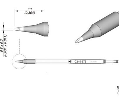 Cartridge Chisel 0.8 x 0.3 L T245 Soldering Tip