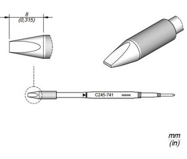 Cartridge Chisel 2.4 x 0.6 HT T245 Soldering Tip
