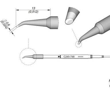 Cartridge Bent Bevel dia. � 0.6 S1 T245 Soldering Tip