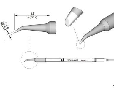 Cartridge Bent Bevel dia. � 0.6 S2 T245 Soldering Tip