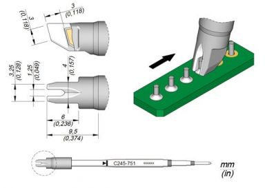 Cartridge Drag 1.25 T245 Soldering Tip