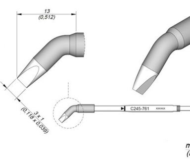 Cartridge Bent 3.0 x 1.0 T245 Soldering Tip