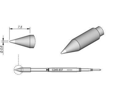 Cartridge Conical dia. � 0.6 HT T245 Soldering Tip