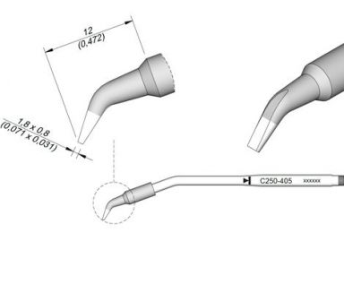 Cartridge Bent 1.8 x 0.8 AP250