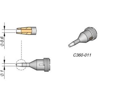 Microdesoldering Tip dia.  0.6 Pad Cleaning DS360 Iron