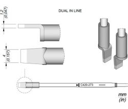 Cartridge Dual in Line 4.0 HT420 Thermal Tweezer Tip