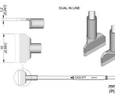Cartridge Dual in Line 15.0 HT420 Thermal Tweezer Tip