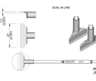 Cartridge Dual in Line 20.0 HT420 Thermal Tweezer Tip