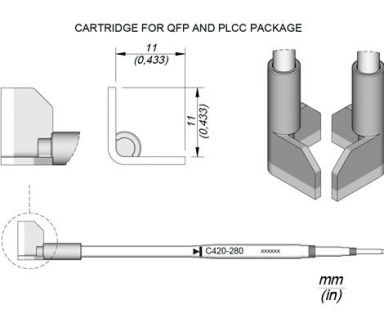Cartridge QFP 11.0 HT420 Thermal Tweezer Tip