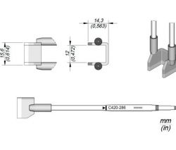 Cartridge "U" Shape 15.6 x 14.3 HT420 Thermal Tweezer Tip