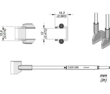Cartridge "U" Shape 15.6 x 14.3 HT420 Thermal Tweezer Tip