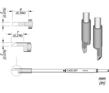 Cartridge Chip 2.0 HT420 Thermal Tweezer Tip
