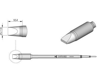 Cartridge Chisel 6 x 1.5 T470 Heavy Duty Iron Tip