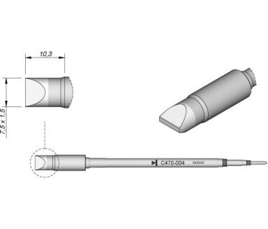 Cartridge Chisel 7.5 x 1.5 T470 Heavy Duty Iron Tip