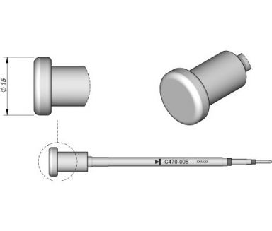 Cartridge Flat dia. � 15 T470 Heavy Duty Iron Tip