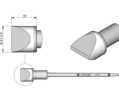 Cartridge Chisel 15.5 x 2.5 T470 Heavy Duty Iron Tip
