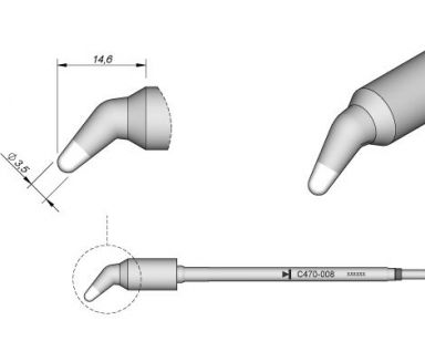 Cartridge Bent dia. � 3.5 T470 Heavy Duty Iron Tip