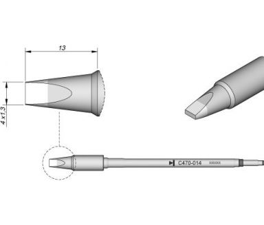 Cartridge Chisel 4 x 1.3 S1 T470 Heavy Duty Iron Tip