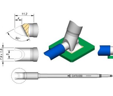 Cartridge Pin/Connector dia. � 5.0 T470 Heavy Duty Iron Tip