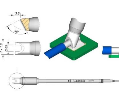 Cartridge Pin/Connector dia.  3.65 T470 Heavy Duty Iron Tip