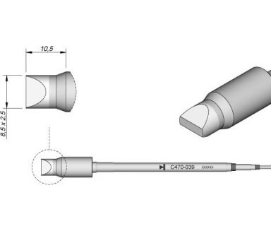 Cartridge Chisel 8.5X2.5 T470 Heavy Duty Iron Tip