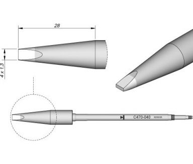 Cartridge Chisel 4X1.3 S2 T470 Heavy Duty Iron Tip