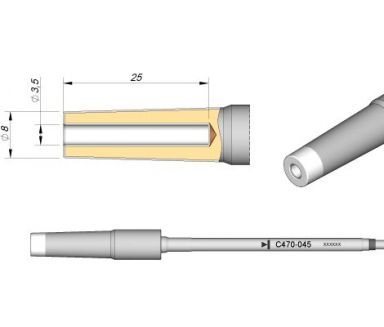 Cartridge Pin dia. � 3.5 T470 Heavy Duty Iron Tip