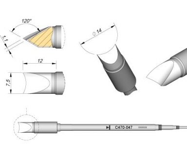 Cartridge Pin/Connector dia. � 14.0 T470 Heavy Duty Iron Tip