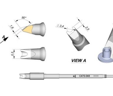 Cartridge Pin/Connector dia. � 3.4 T470 Heavy Duty Iron Tip