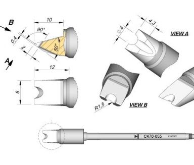 Cartridge Pin/Connector dia. � 4.0 T470 Heavy Duty Iron Tip