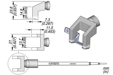 Faston Terminal 21mm T470 Heavy Duty Iron Tip