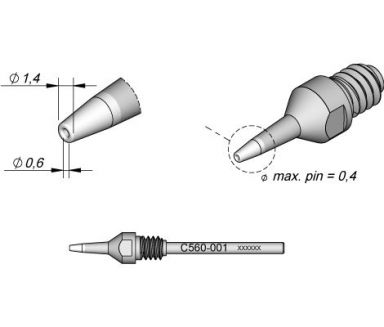 Desoldering Tip dia.  0.6 HT DR560 Desoldering Iron Tip