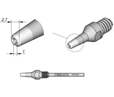 Desoldering Tip dia.  1 PADS DR560 Desoldering Iron Tip