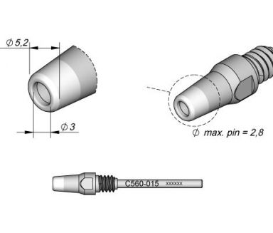 Desoldering Tip dia.  3 DR560 Desoldering Iron Tip
