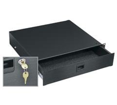 2 SPACE (3 1/2") RACK DRAWER, BLACK BRUSHED F