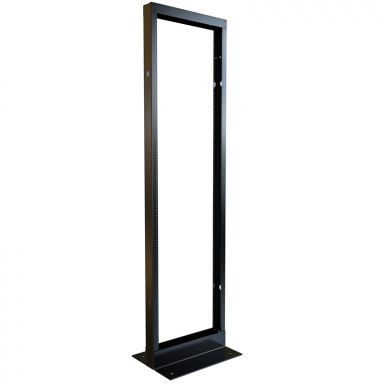 40U 2-Post Open Frame Rack 19" Rack Mounting 10-32 Double Tapped Rails 1200lbs weight capacity
