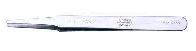 Tweezer straight, Flat Round Tip, Anti-magnetic, Stainless steel