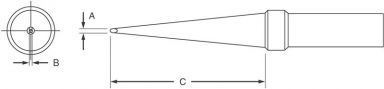 .031" x .012" x 1.00" Long Screwdriver Tip for PES51 Soldering Pencil