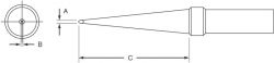 .078" x .027" x 1.00" Long Screwdriver Tip for PES51 Soldering Pencil